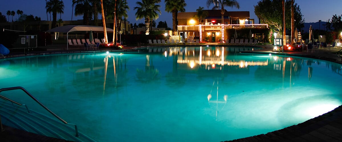 night view of pool