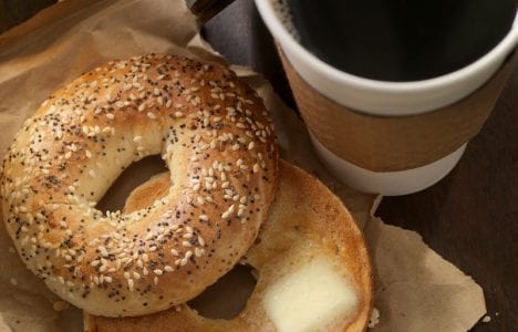 bagels and cup of coffee